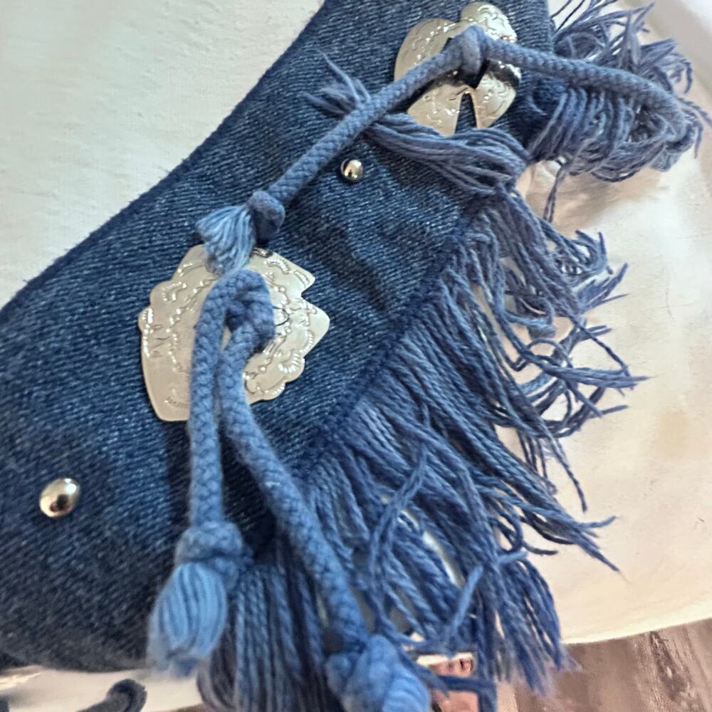 Vintage Joanie W Denim Fringe Western T-Shirt Made in USA western style classic - Picture 6 of 11
